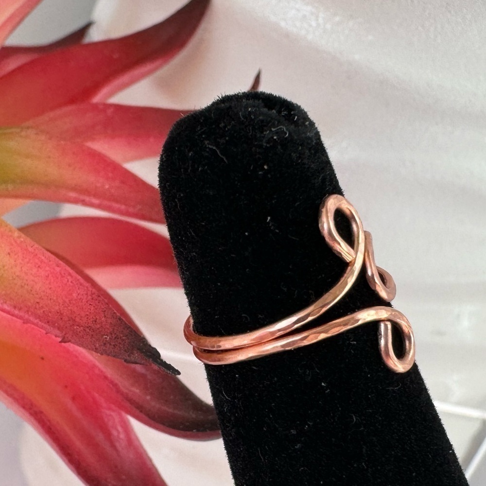Copper Toe Ring Adjustable - Picture 6 of 13